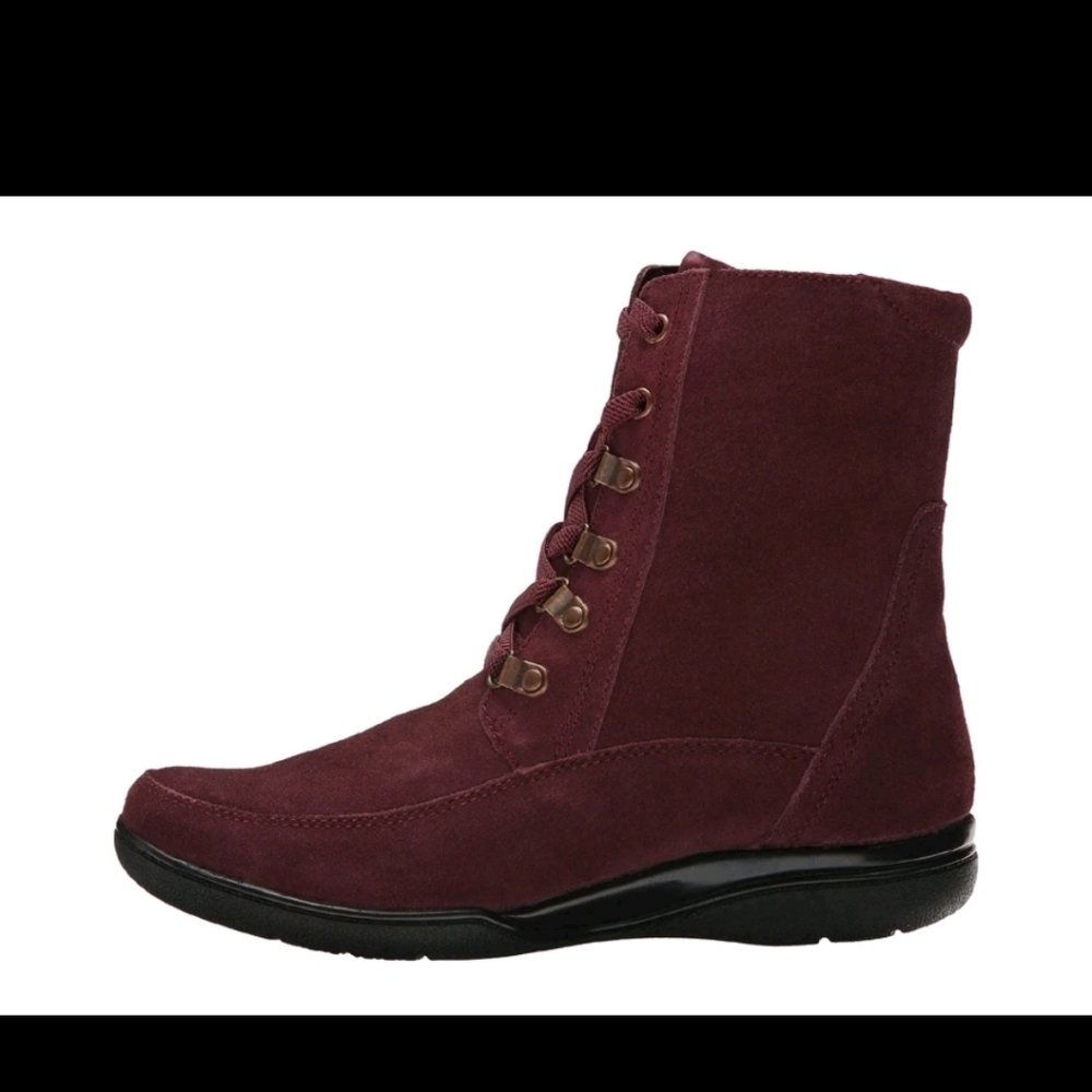 Clark's Kearns Sirena Burgundy Boots - Picture 2 of 9